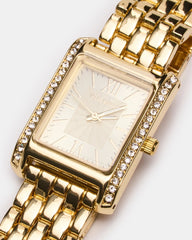 WOMEN'S SQUARE STAINLESS STEEL WATCH GOLD